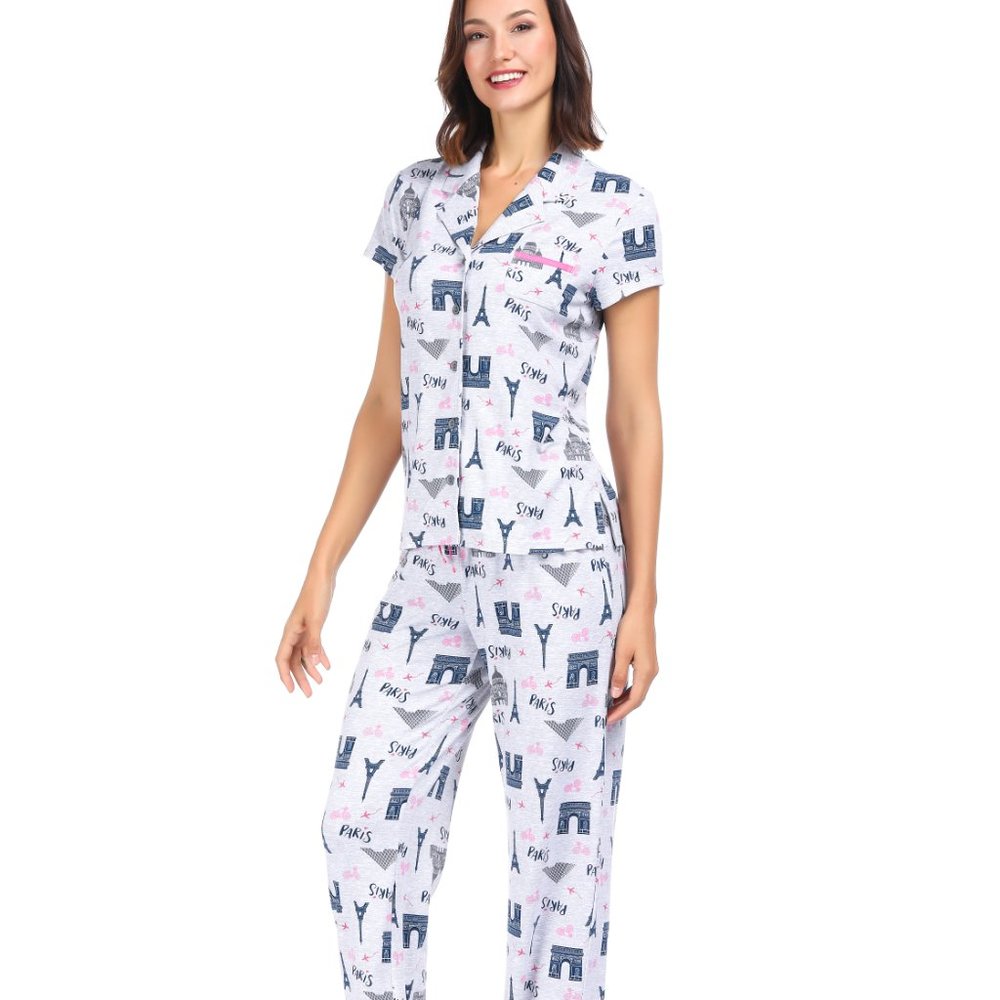 BRAND NEW Short Sleeve Notch PJ Set - Picture 3 of 6